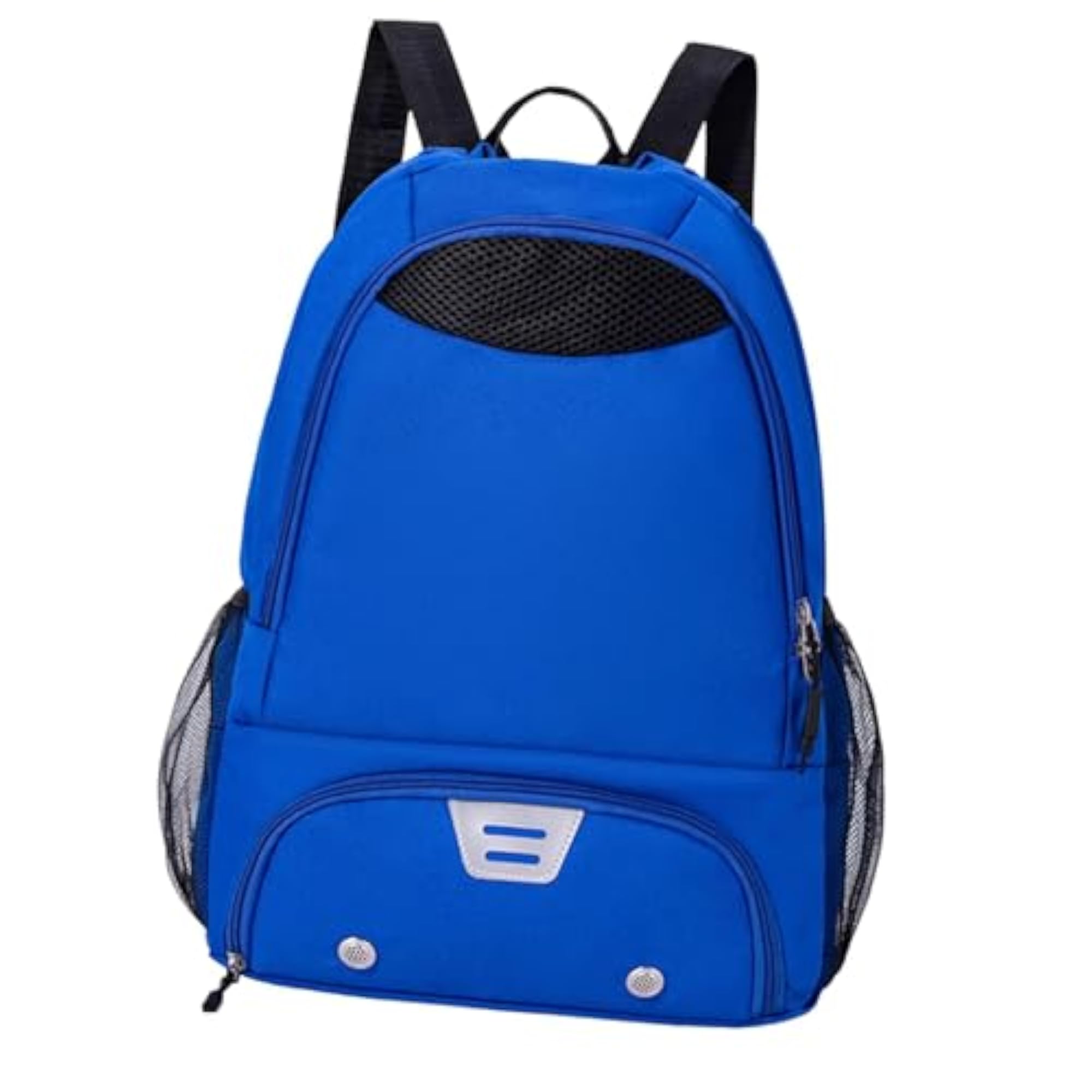 Drawstring Basketball Backpack Zipper Gym Bag, Blue